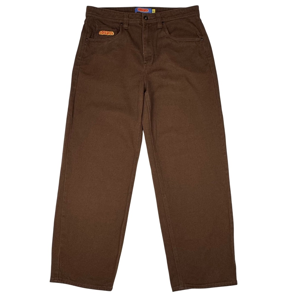 EMPYRE Relax Jeans Men Size 32 (Fit 34x28.5) Brown Talon Zipper Retro Skater Y2K